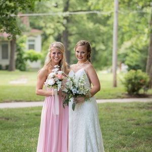 Soft pink bridesmaid/prom dress!